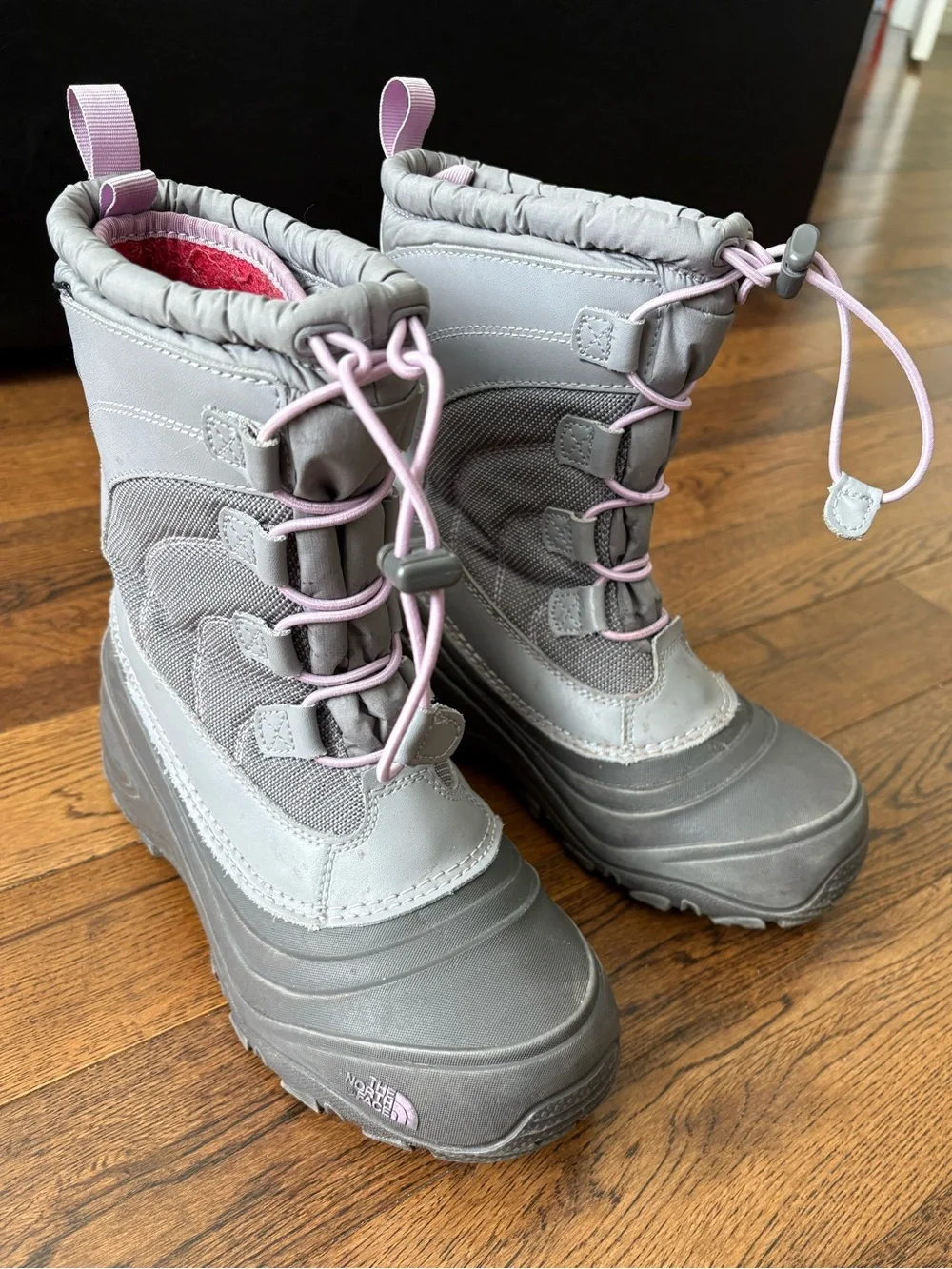 The North Face Kids Gray and Light Purple Waterproof Snow Boots Size 4